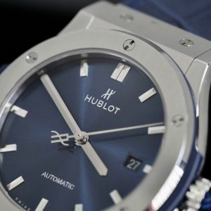 Hublot Classic Fusion Titanium Replica Watches Blue Dial JJF Factory 2024 (7)