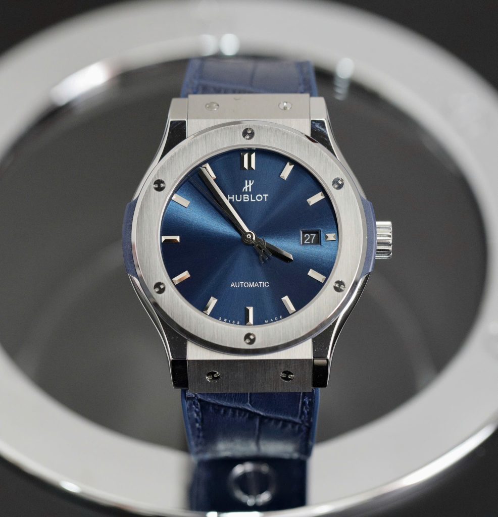 Hublot Classic Fusion Titanium Replica Watches Blue Dial JJF Factory 2024 (7)