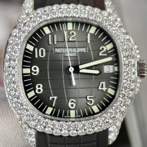 Patek Philippe Aquanaut 5167A Full Diamonds Black Dial Replica 40mm (1)