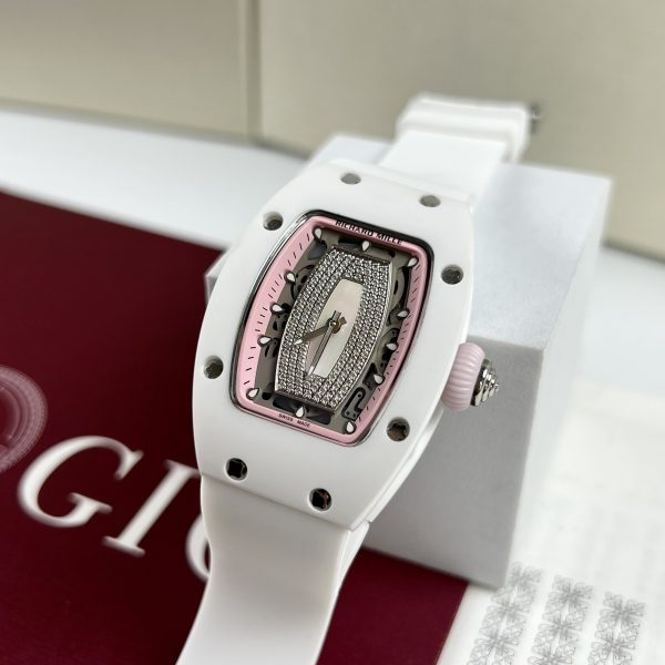 Richard Mille RM007 Replica Watches Ceramic White Women's 36mm (8)