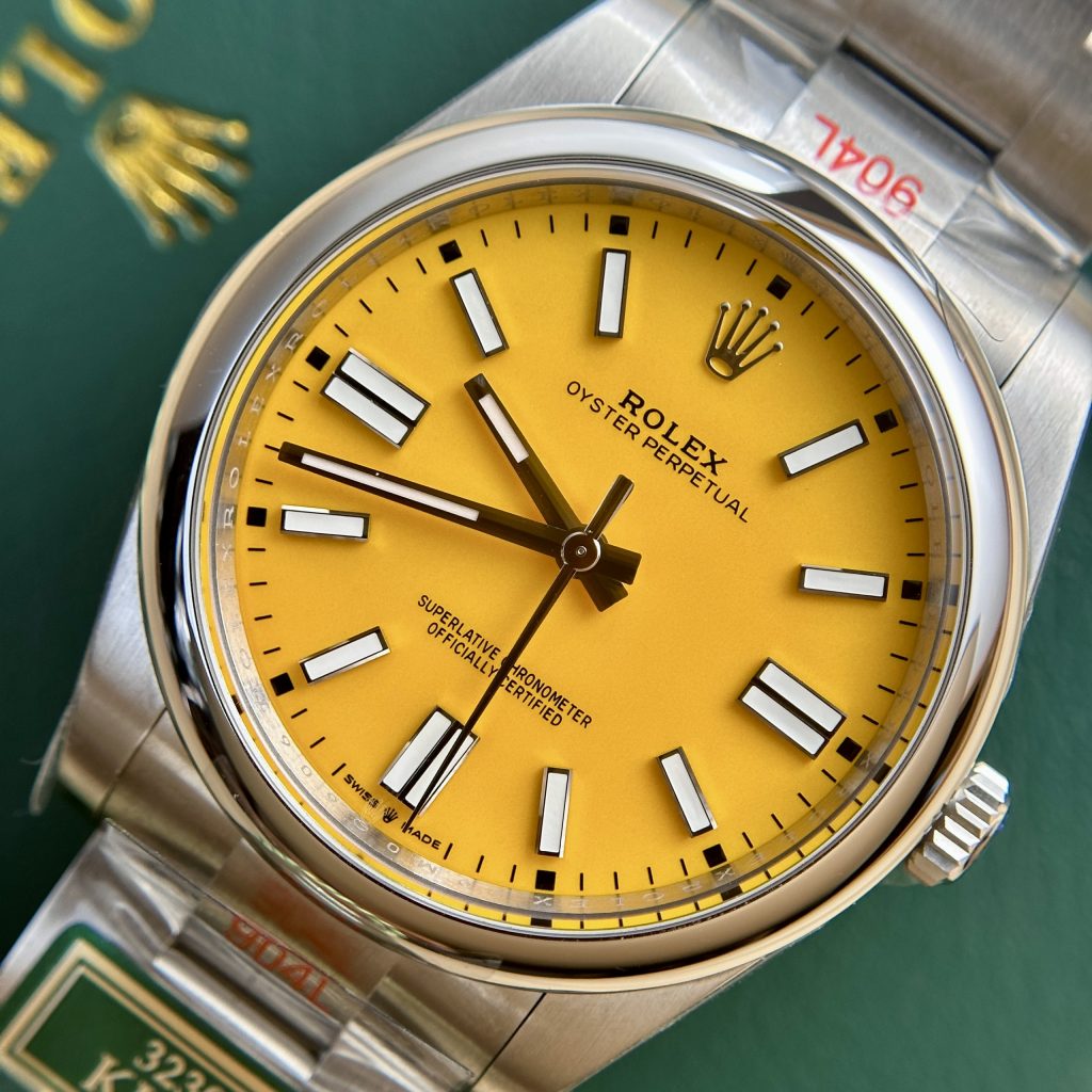 Rolex Oyster Perpetual 124300 Replica Watch Yellow Dial King Factory 41mm (2)