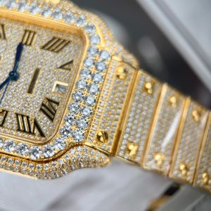 Cartier Santos de Cartier Full Diamonds Replica Watches (1)