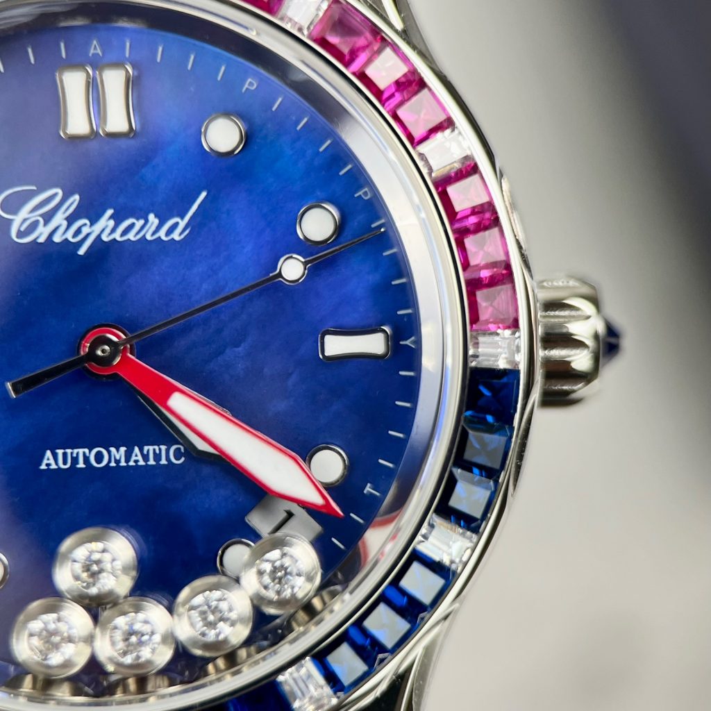 Chopard Automatic Replica Watches Blue Leather Women 36mm (1)