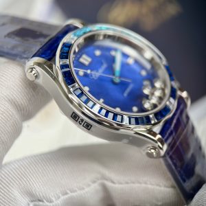 Chopard Automatic Replica Watches Diamonds Blue Leather 36mm (3)
