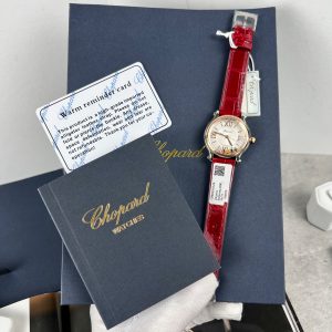 Chopard Automatic Replica Watches Red Leather Women 36mm (1)