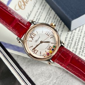 Chopard Automatic Replica Watches Red Leather Women 36mm (1)