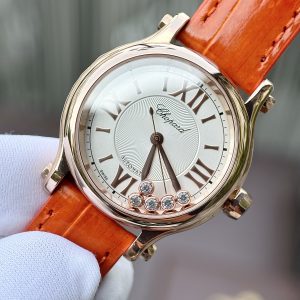 Chopard Happy Sport Automatic Replica Watches Women's Orange Leather 36mm