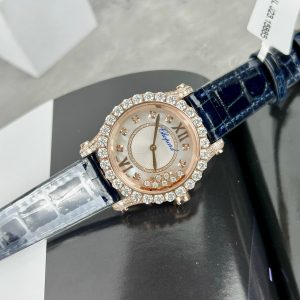 Chopard Replica Watches 18K Rose Gold Wrapped Custom Moissanite Diamonds 34mm (2)