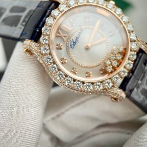 Chopard Replica Watches 18K Rose Gold Wrapped Custom Moissanite Diamonds 34mm (2)