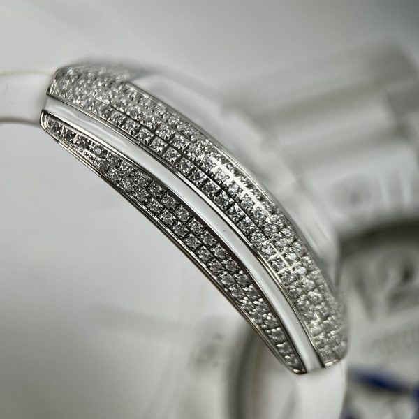 Franck Muller V32 Full Diamonds Replica Watches White ABF 45mm (1)