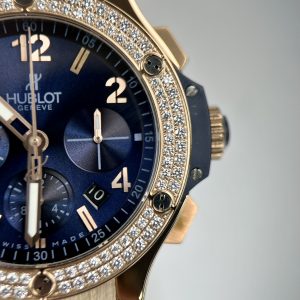 Hublot Big Bang Chronograph King Gold Blue Replica Watches 44mm (1)