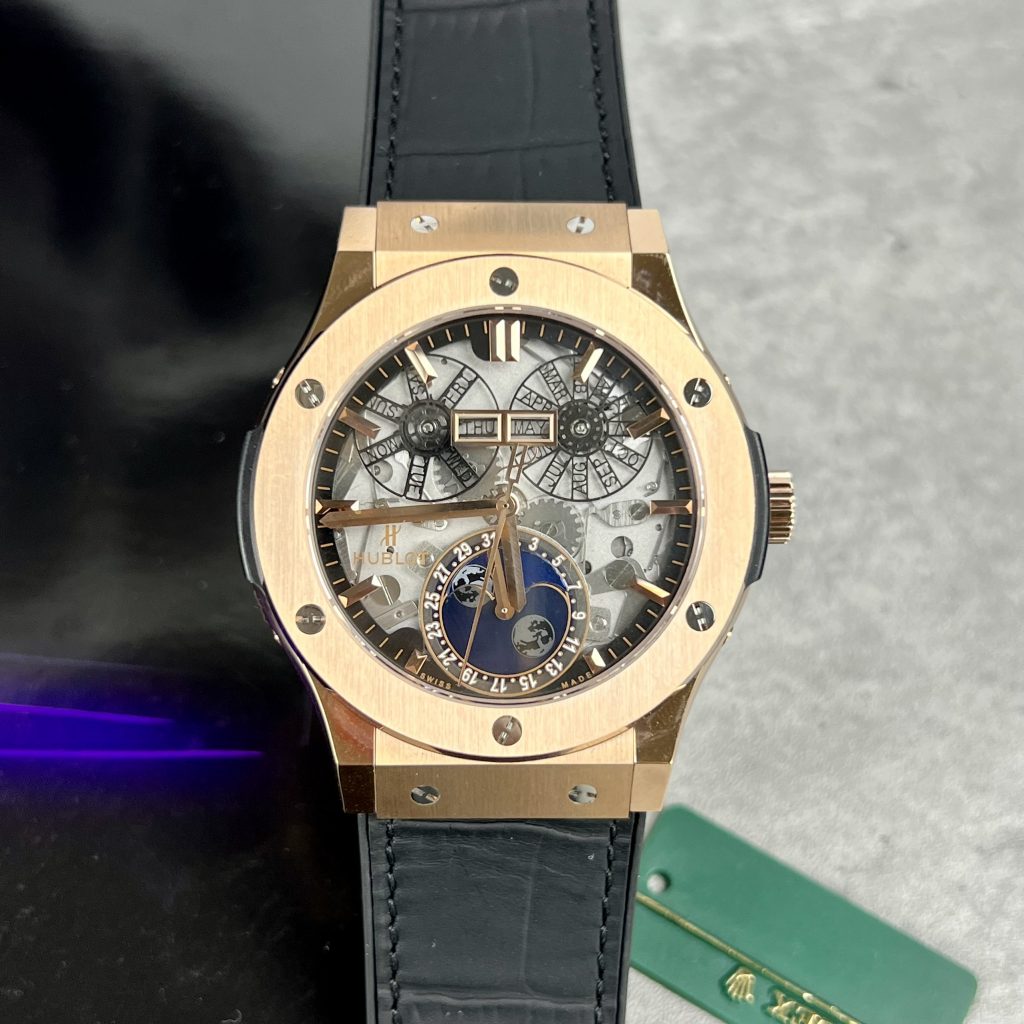 Hublot Classic Fusion Aerofusion Moonphase King Gold Replica Watches 42mm (6)