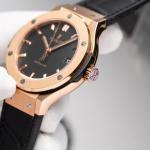 Hublot Classic Fusion King Gold Black Replica Watches JJF Factory (1)