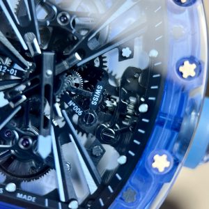Richard Mille Blue Sapphire RM12-01 Transparent Dial Replica Watches 44mm (10)