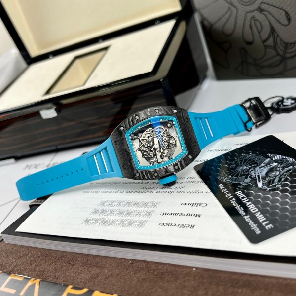 Richard Mille RM055 Replica Watches Best Quality Rubber Blue BBR 45mm (3)
