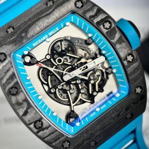 Richard Mille RM055 Replica Watches Best Quality Rubber Blue BBR 45mm (3)