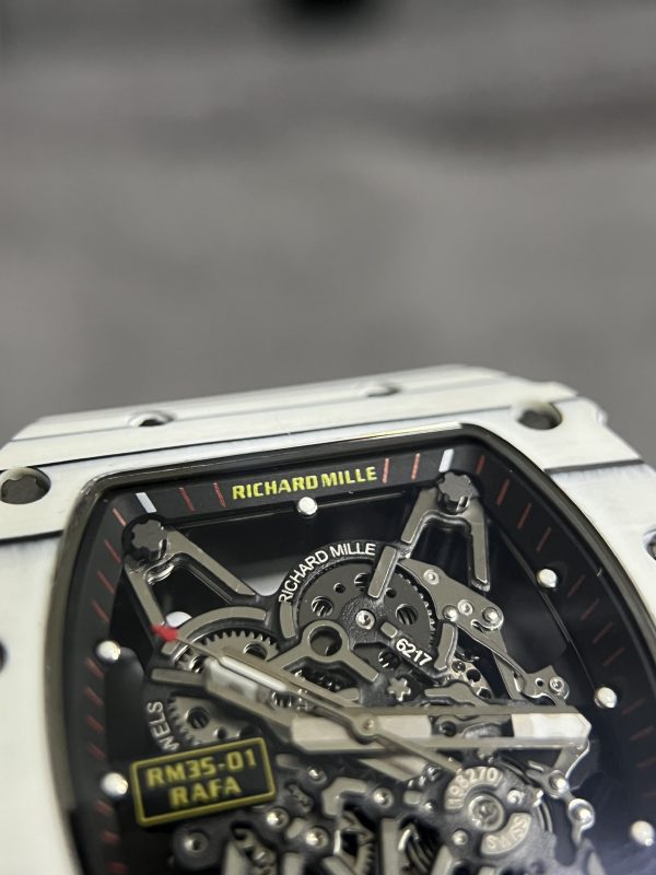 Richard Mille RM35-01 White Carbon Super Fake Watches 44mm (1)