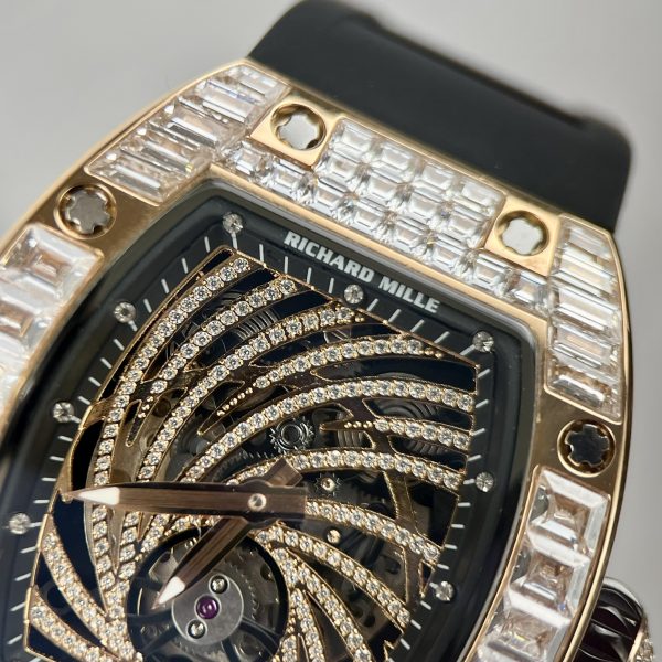 Richard Mille RM51 Replica Watches Full Diamonds Rose Gold 40mm (2)