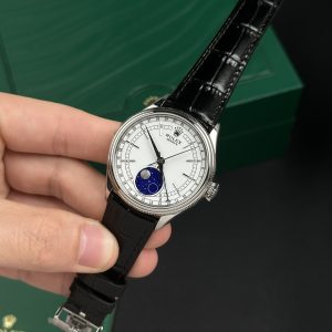 Rolex Cellini 50535 Moonphase Replica Watches Leather Men's (9)