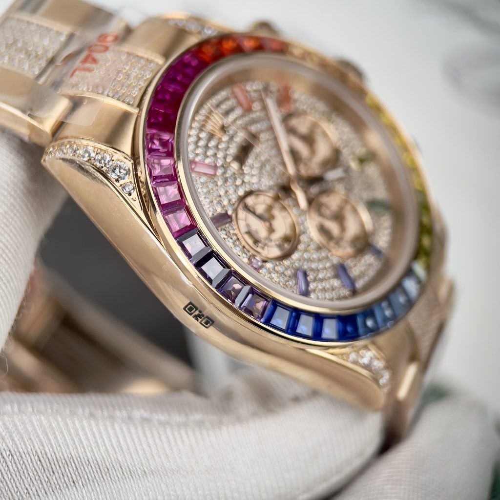 Rolex Cosmograph Daytona Rainbow Replica Watches Rose Gold 40mm (5)