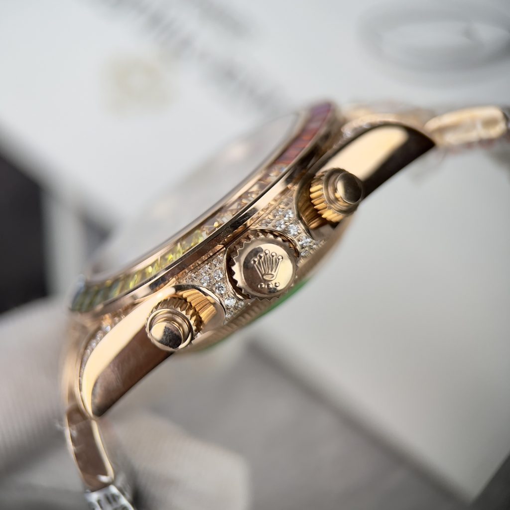 Rolex Cosmograph Daytona Rainbow Replica Watches Rose Gold 40mm (5)
