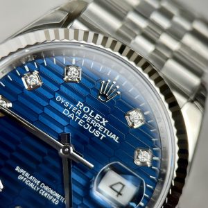 Rolex DateJust 126234 Bright Blue Diamond-Set Ruched Dial VS Factory 36mm (1)