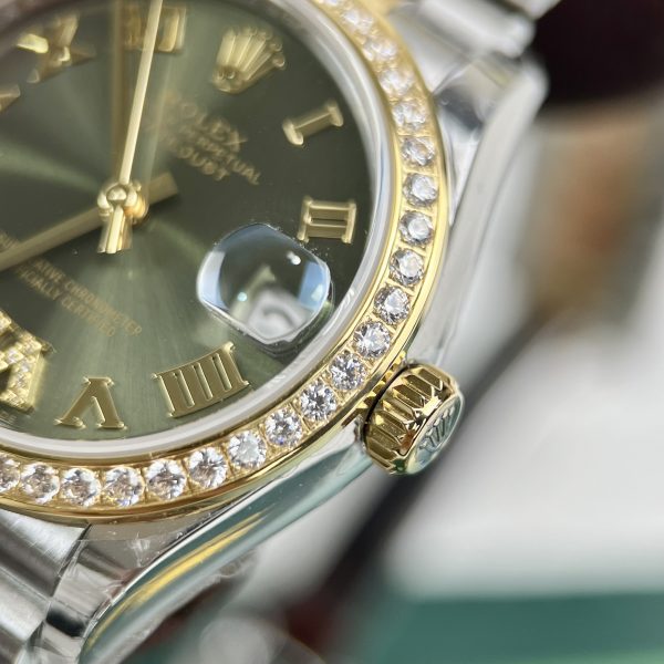 Rolex DateJust Replica Watches Women Green Dial EW Factory 31mm (1)