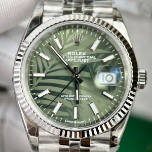Rolex Datejust 126234 Olive Green Palm Tree Replica Watches VS Factory 36mm (1)