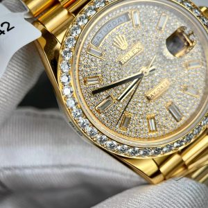 Rolex Day-Date 18K Gold Wrapped Custom Moissanite Diamonds GM 40mm (1)