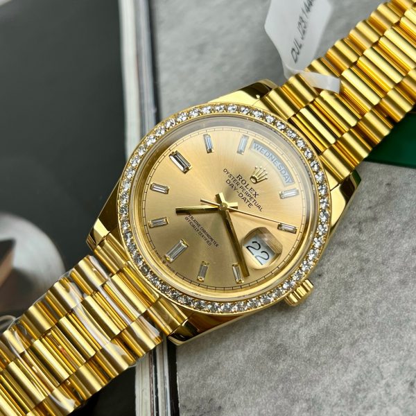 Rolex Day-Date 18K Gold Wrapped Custom Natural Diamonds GM Factory 40mm (1)