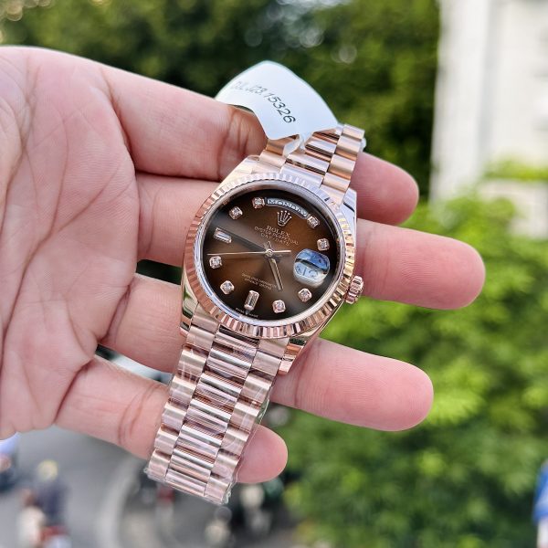 Rolex Day-Date 18K Rose Gold Wrapped Chocolate Dial 36mm (7)