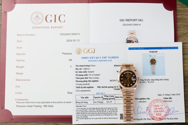 Rolex Day-Date 18K Rose Gold Wrapped Chocolate Dial GM V3 (4)