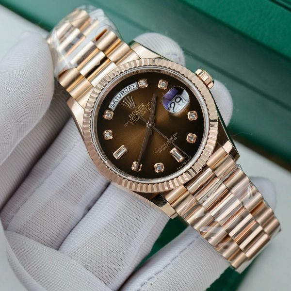 Rolex Day-Date 18K Rose Gold Wrapped Chocolate Dial GM V3 (5)