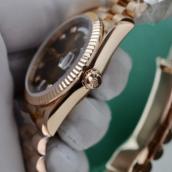 Rolex Day-Date 18K Rose Gold Wrapped Chocolate Dial GM V3 (9)