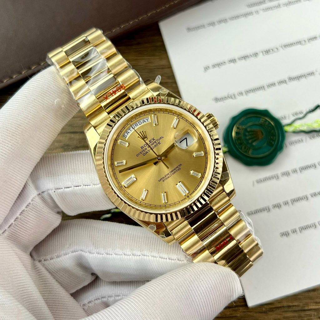 Rolex Day-Date 228238 Replica Watches Yellow Champagne GM Factory (2)
