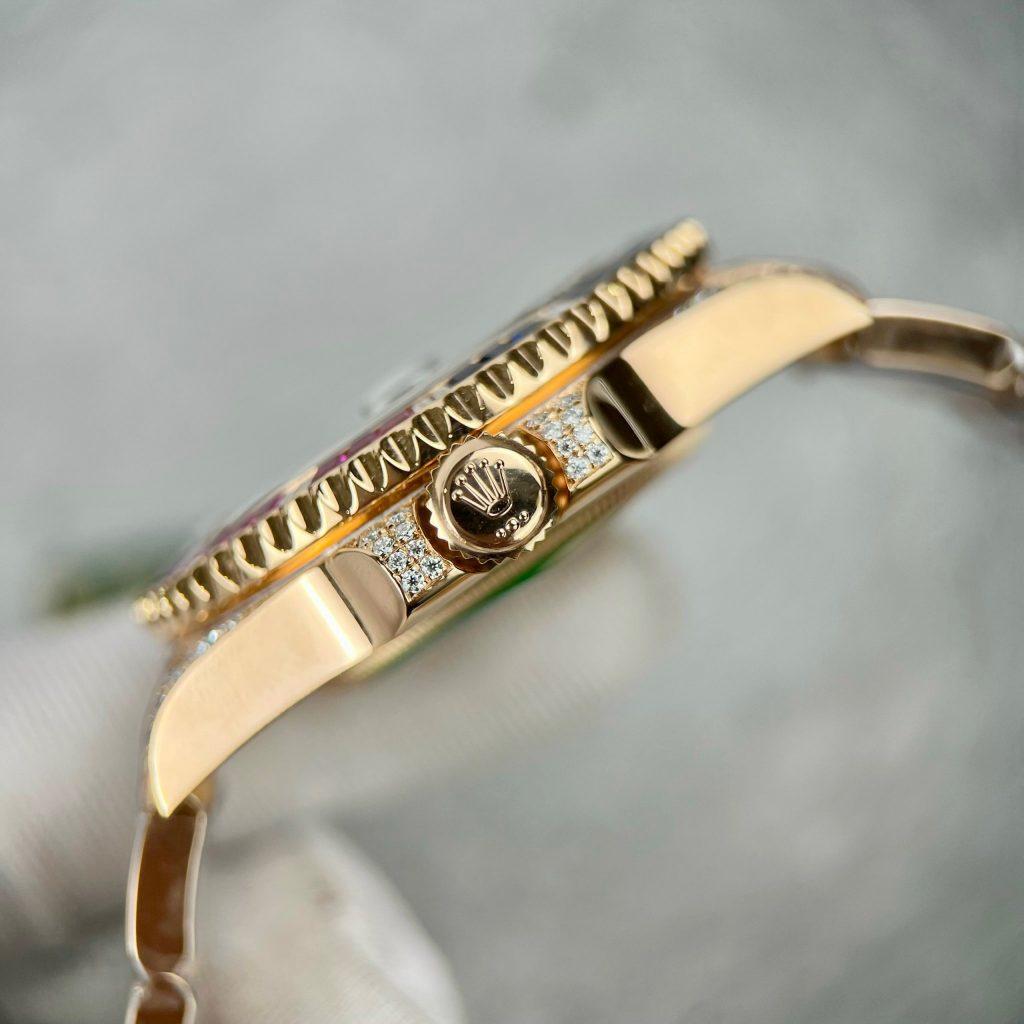 Rolex GMT-Master II 126755 SARU 18K Gold Wrapped Custom Moissanite Sapphire 41mm (11)