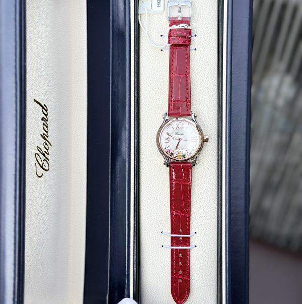 Chopard Happy Sport Replica Watches Red Leather 36mm (3)