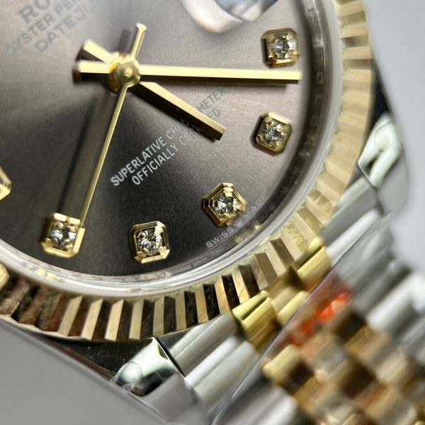 Rolex DateJust 18K Gold Wrapped Replica Watches GM Factory Gray Dial 31mm (2)