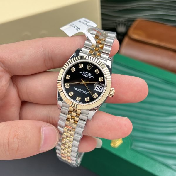 Rolex DateJust Gold Wrapped Black Dial GM Factory 31mm (1)