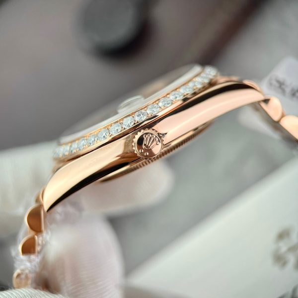 Rolex Day-Date Custom Moissanite Diamonds 18K Rose Gold Wrapped GM Factory 40mm (7)