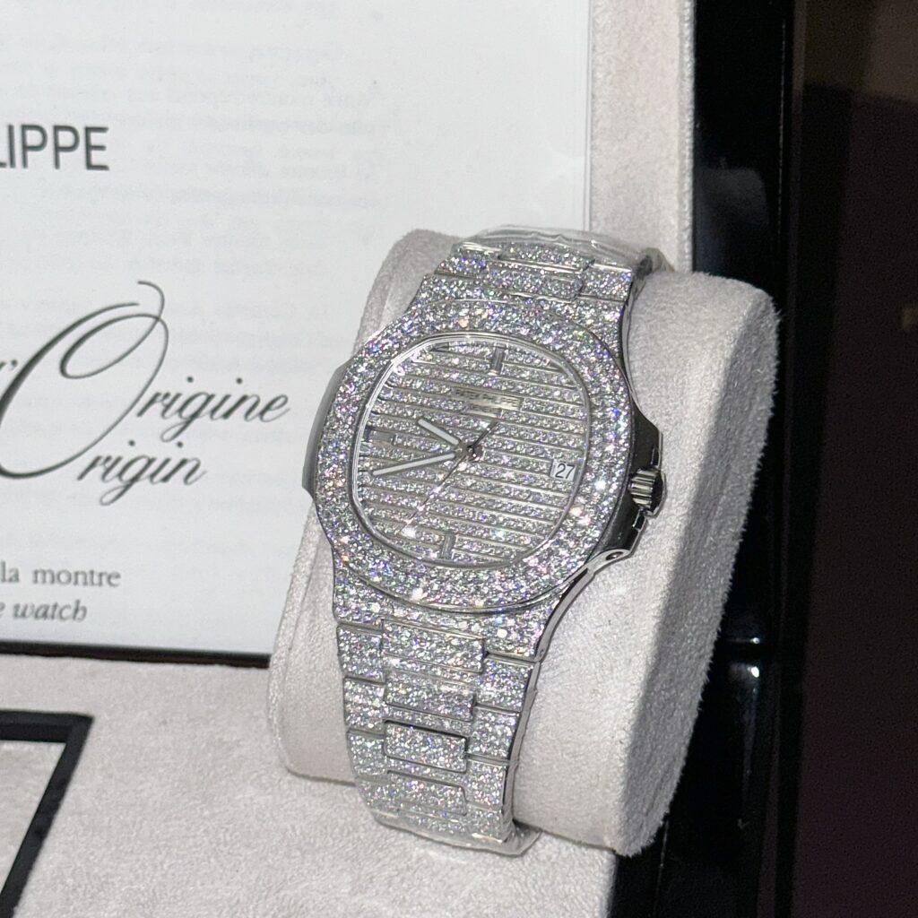 Patek Philippe Nautilus 5719 Custom Full Moissanite Diamonds 40mm (1)