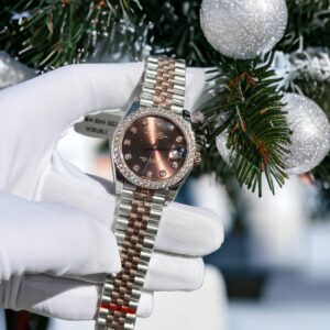 Rolex DateJust Moissanite Diamonds Bezel Chocolate Dial 31mm (3)