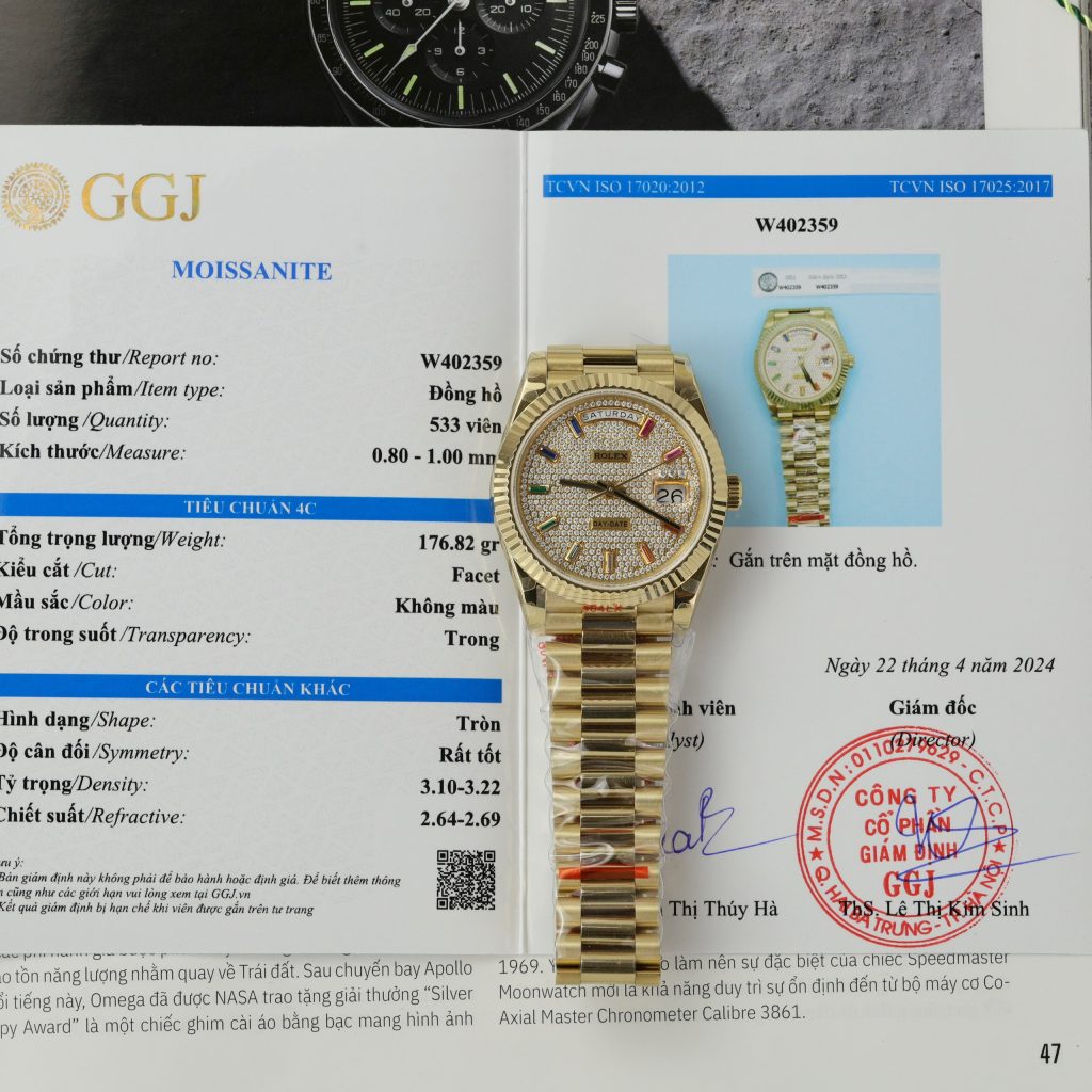 Rolex Day-Date 18K Gold Wrapped Custom Moissanite Diamonds GM V3