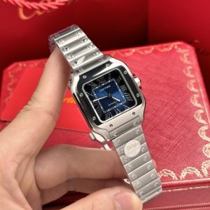 Cartier Santos WSSA0063 Blue Dial Replica Watches 35mm (1)