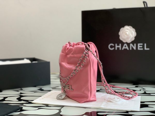 Chanel 22 Small Replica Bags Pink Size 23x25cm (2)