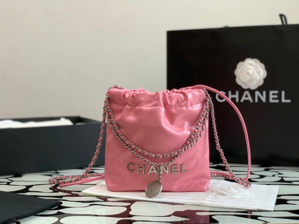 Chanel 22 Small Replica Bags Pink Size 23x25cm (2)