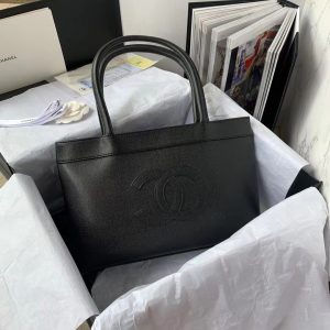 Chanel Caviar Leather Replica Bags Black Size 30x21x8cm (2)