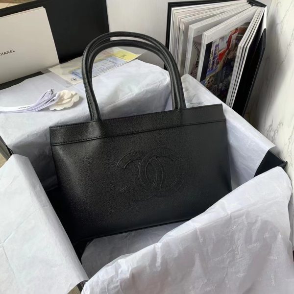 Chanel Caviar Leather Replica Bags Black Size 30x21x8cm (2)