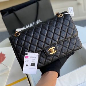 Chanel Classic Mini Flap Medium Black Replica Bags 25x16x6cm (2)