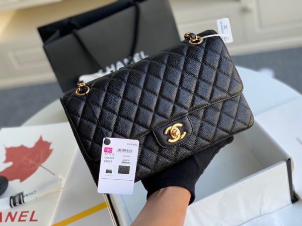 Chanel Classic Mini Flap Medium Black Replica Bags 25x16x6cm (2)